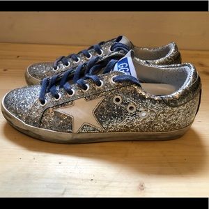 Golden Goose Silver Glitter Authentic! Sz:6